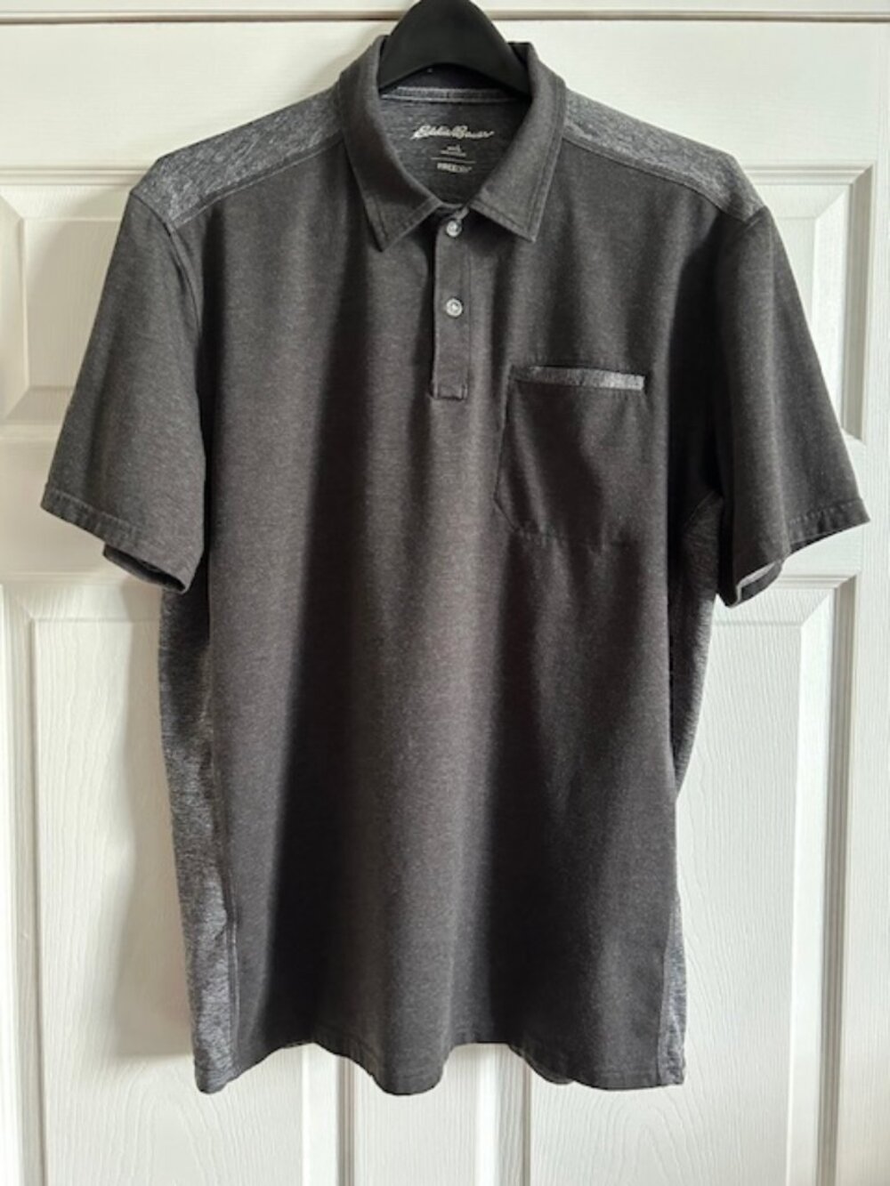 Eddie Bauer Men's Free Dry Polo Shirt - Heathered Gray - Size Large